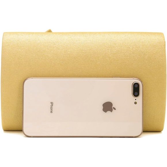 Women Satin Bow Flap Formal Party Clutch - Picture 3 of 7